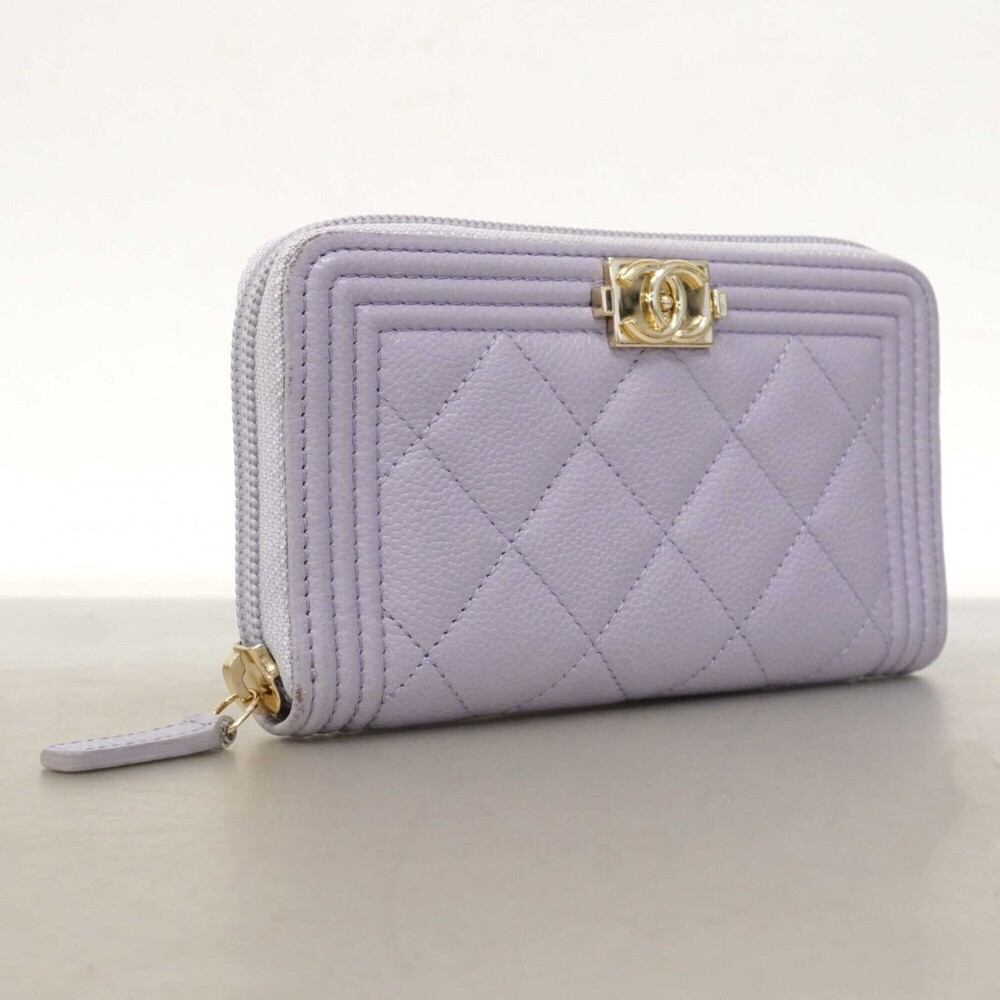 CHANEL Authentic Purple Caviar Leather Wallet - Picture 2 of 10